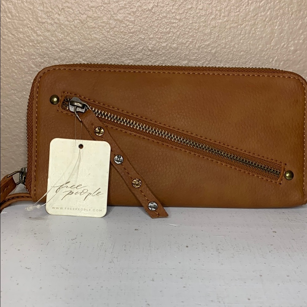 Free People Tan Clutch Wristlet
